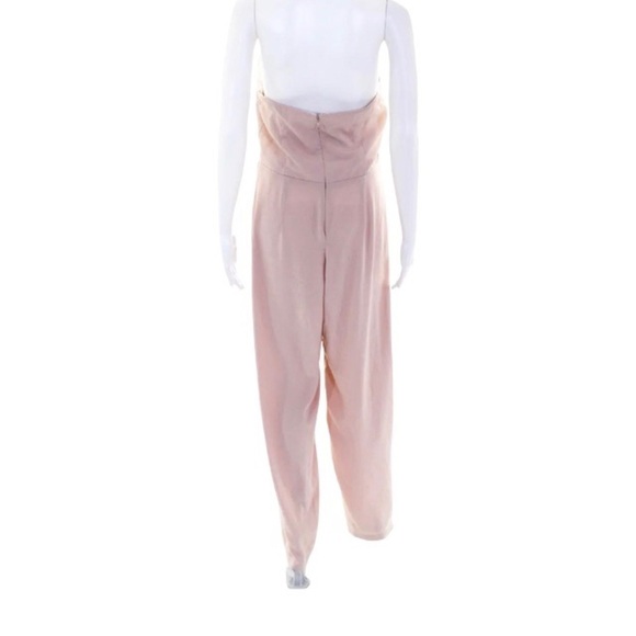 Jill Stuart Eastside Jumpsuit Size 10 Blush Pink Pleated Wide Leg Strapless - Picture 3 of 9